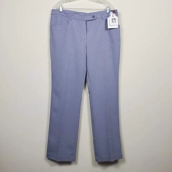 Anne Klein Ridge Crest Duke Twill Pants Light Gray Women Size 16 Mid Rise NEW - Picture 1 of 13